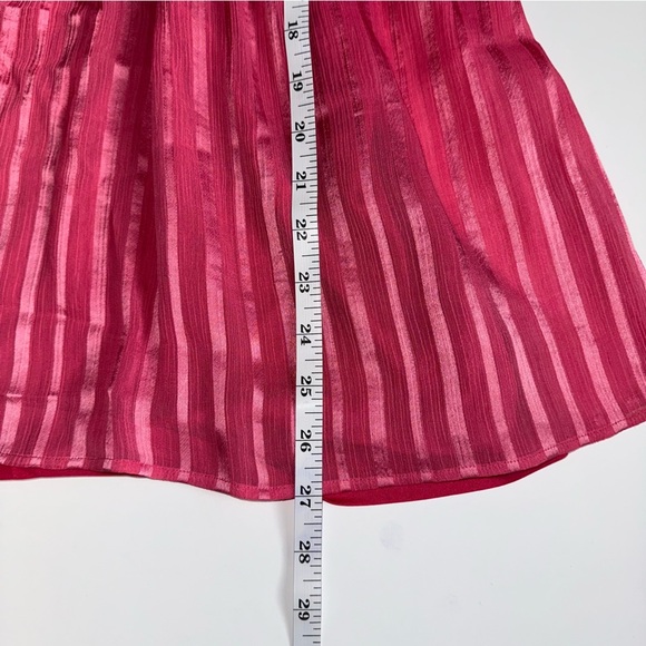 Motherhood Maternity Blouse XL Pink Sheer Overlay w/ Tank Top Flowy Waist - Picture 7 of 9